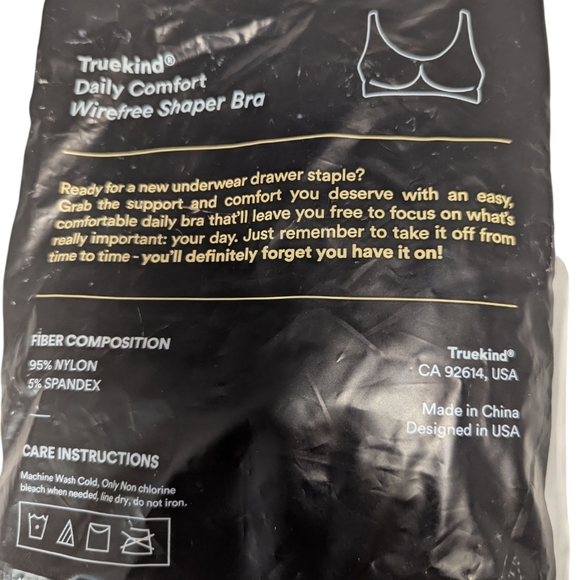 TRUEKIND By Shapermint | Women's Daily Comfort Wirefree Shaper Bra | Blk |  2XL - Picture 6 of 6